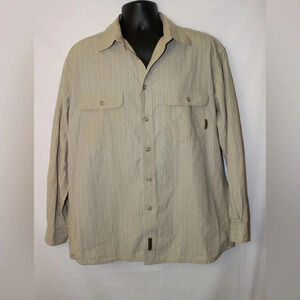 Men’s Timberland Long Sleeve Striped Casual Workwear Button Down Size Large